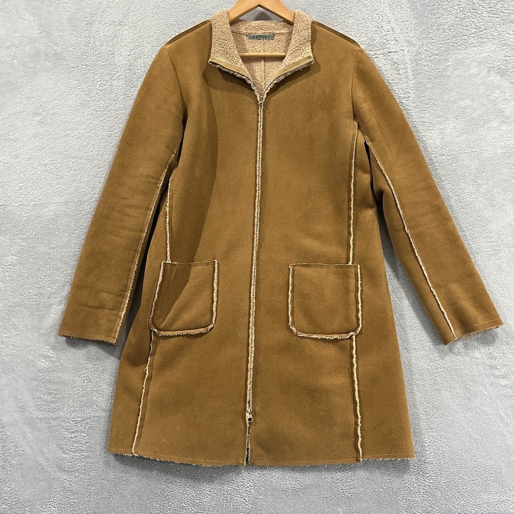 Velvet Coat Womens Large Faux‎ Suede Sherpa Lined Jacket USA Made Western 90s
